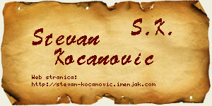 Stevan Kocanović vizit kartica